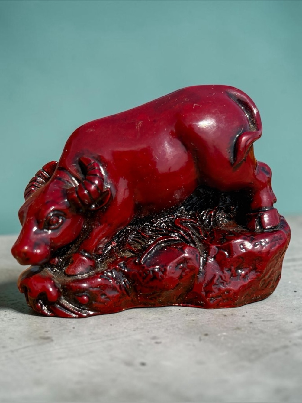 RED CHINESE ZODIAC OX FIGURINE – LUCKY FENG SHUI DECOR